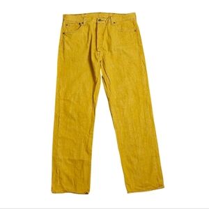 Levi's 501 White Oak Denim Yellow Jeans Pants Size 38/34